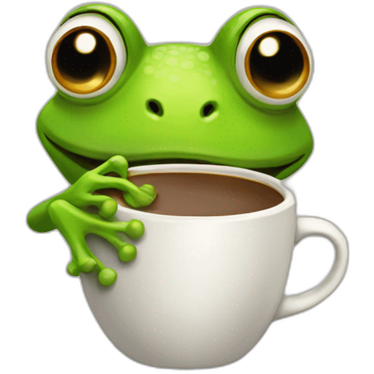 frog drinking coffee emoji