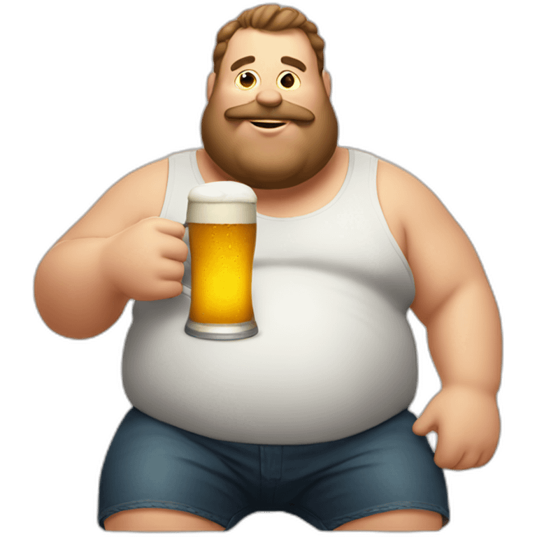 fat guy drinking beer 150 emoji