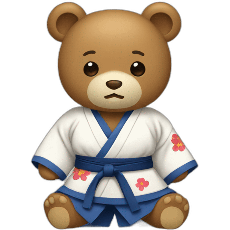 a teddy bear with a kimono of judo emoji