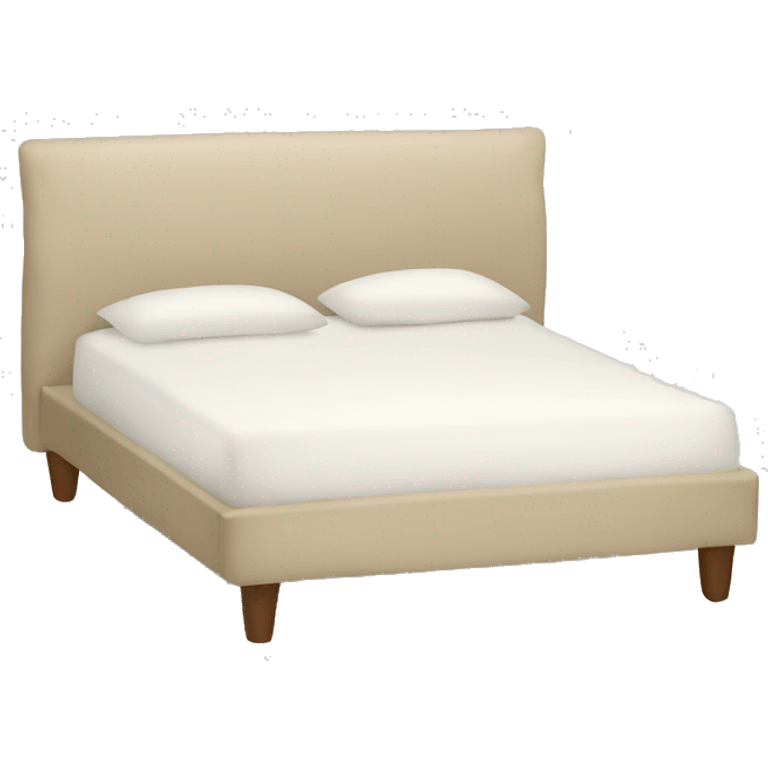 beige double bed with duvet and white cushions emoji