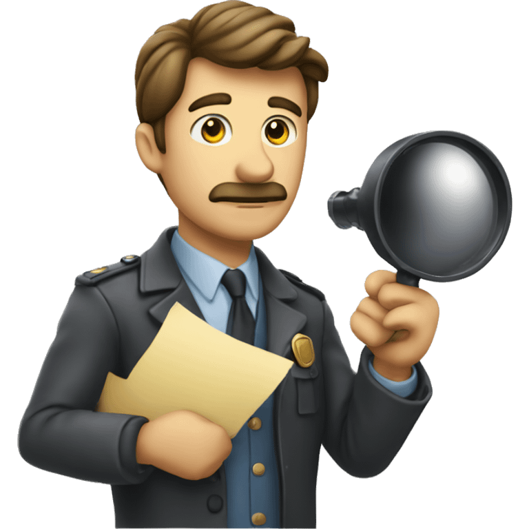 detective using a clue looking at a database and finding that the database has inconsistencies emoji