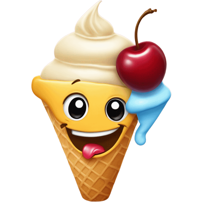 emoji licking ice cream emoji