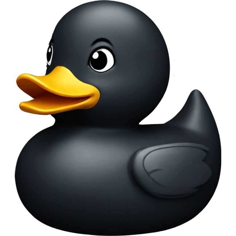 Rubber duck in dark colour emoji