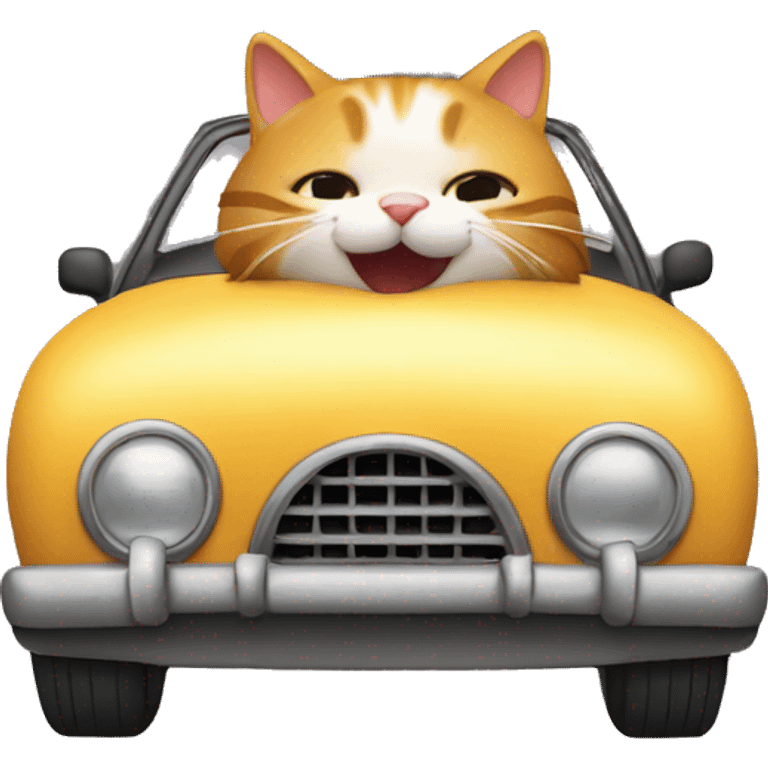 The cat licks the car emoji