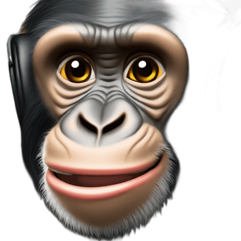 chimpanzee with earphones emoji