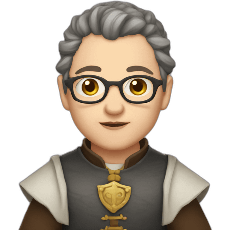 non-binary middle-aged dwarf cleric emoji