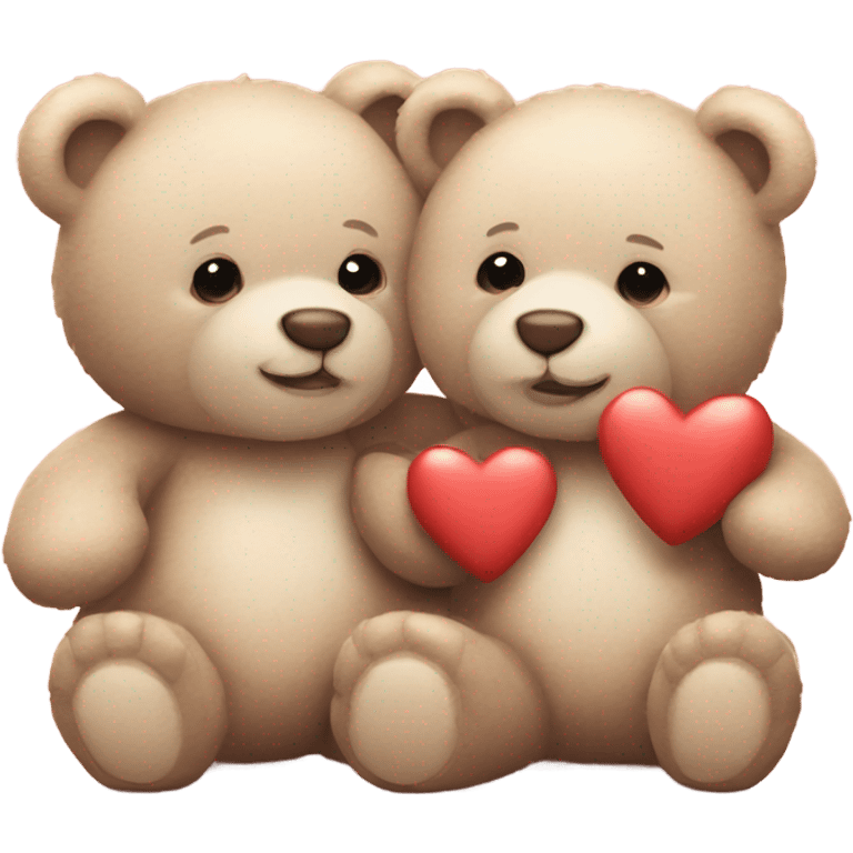 two cute teddy bears in love  emoji