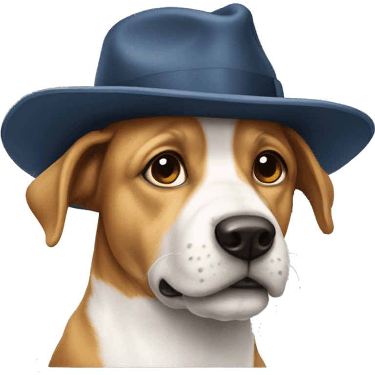 Chien avec un chapeau université  emoji