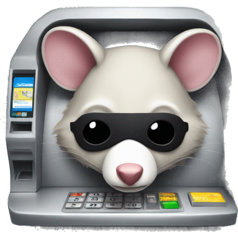 A masked possum + ATM machine  emoji