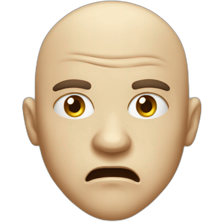 Bald angry canteen staff emoji