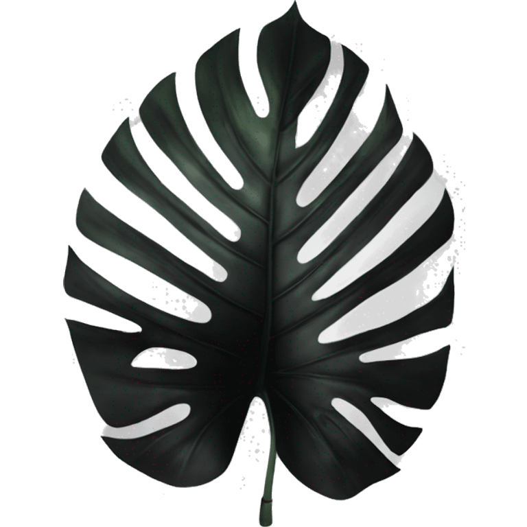 monstera deliciosa leaf with black negative space emoji