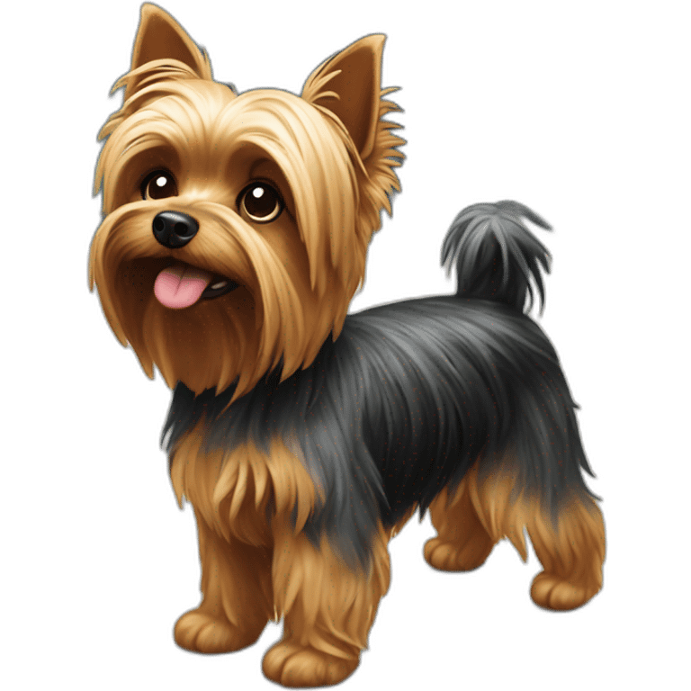 Yorkshire Terrier standing on two legs emoji