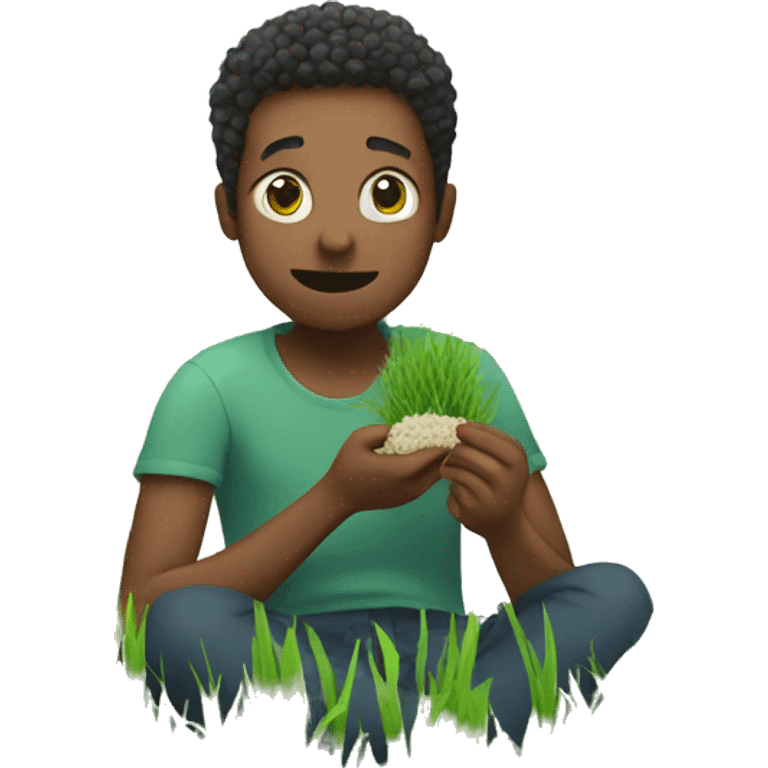 a person is eating grass emoji