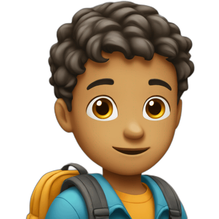 Boy go to school emoji