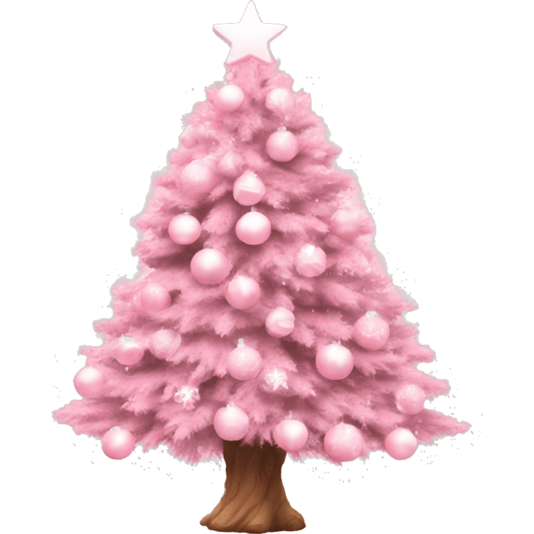 Aesthetic baby pink Christmas tree emoji