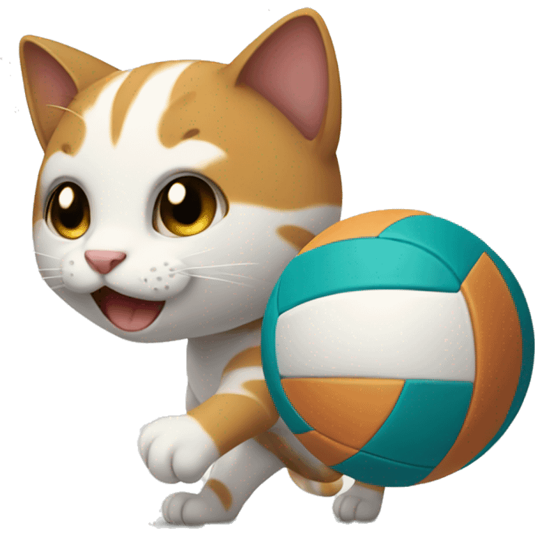 Cat playing volleyball emoji