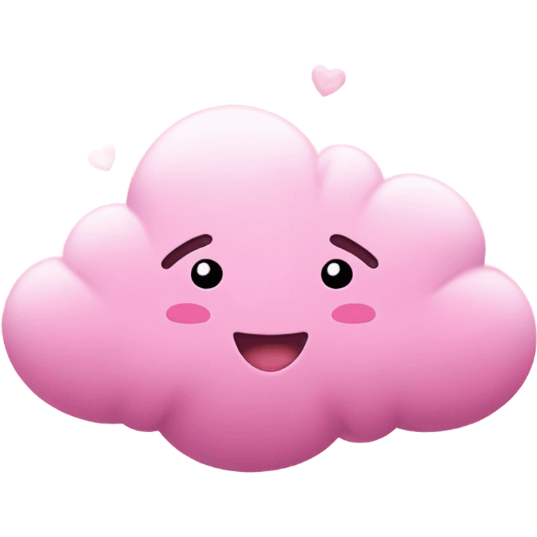 Pink cloud raining pink hearts emoji