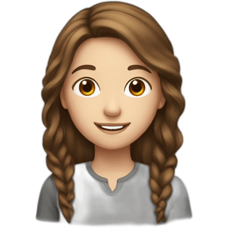 Girl with brown hair and braces emoji