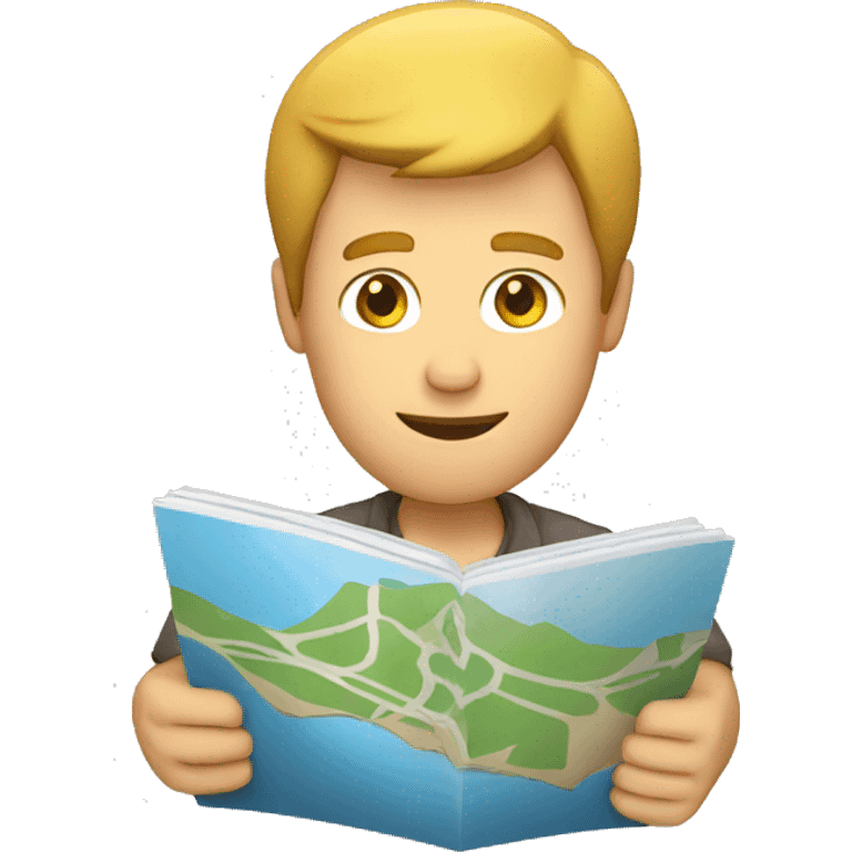 white man holding a map in his hands emoji