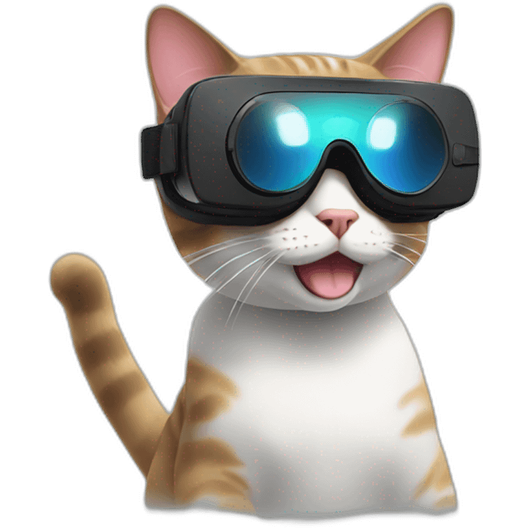 Cat enjoying VR GAME emoji