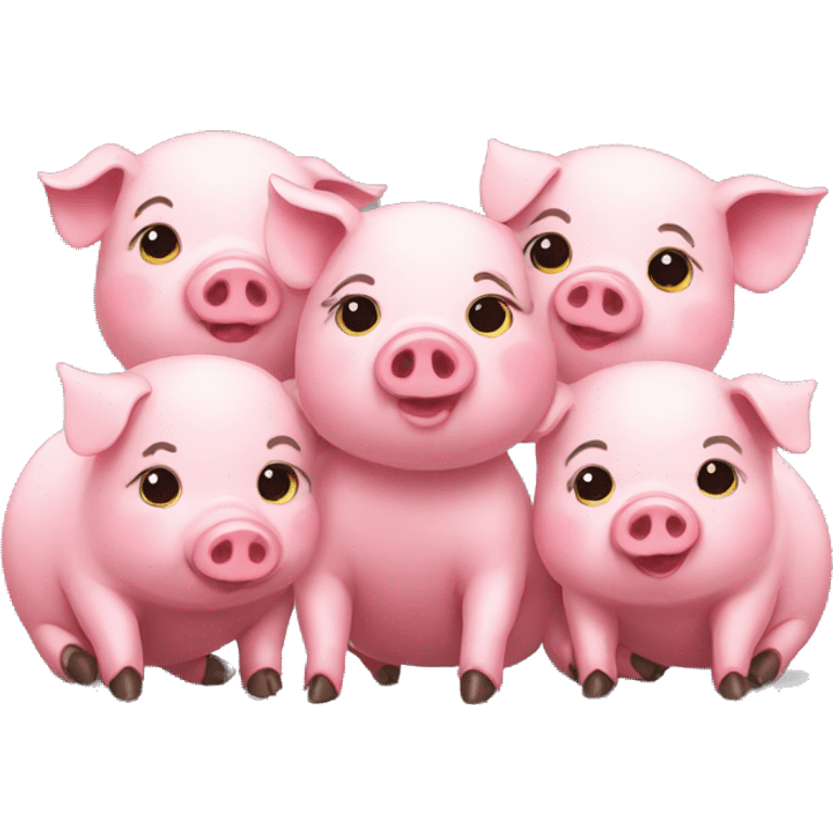 little pig trio in love emoji