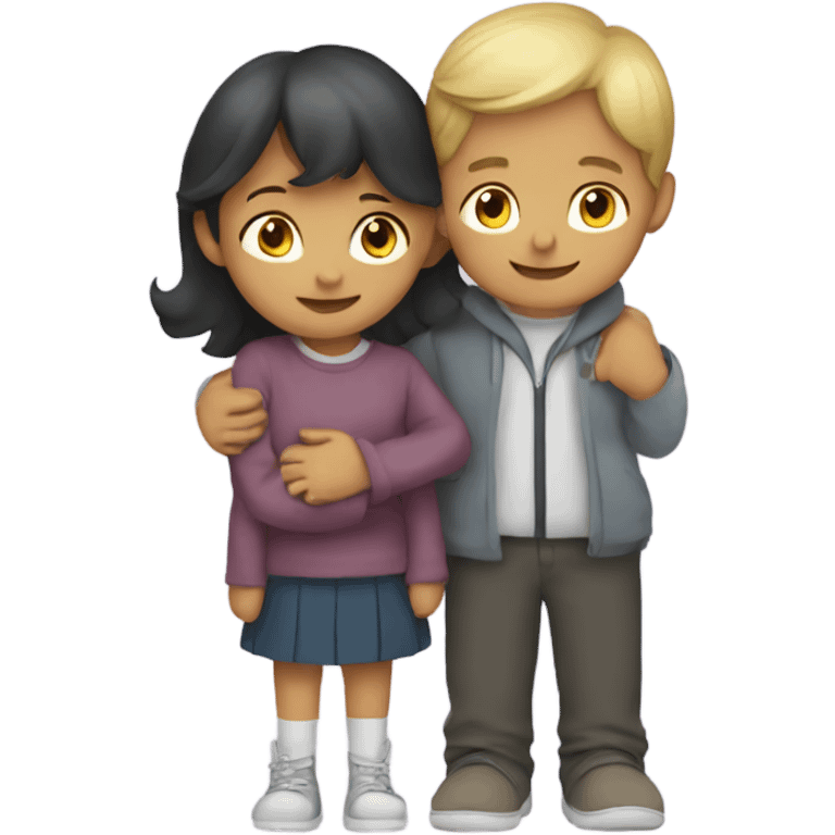 Boy and girl hugging emoji