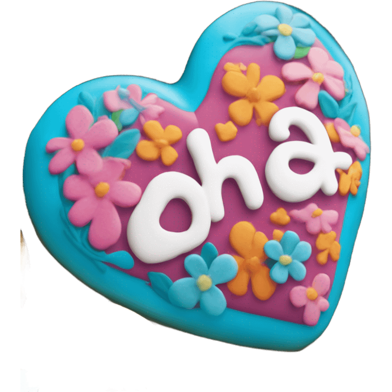 Cookie heart with ohana emoji