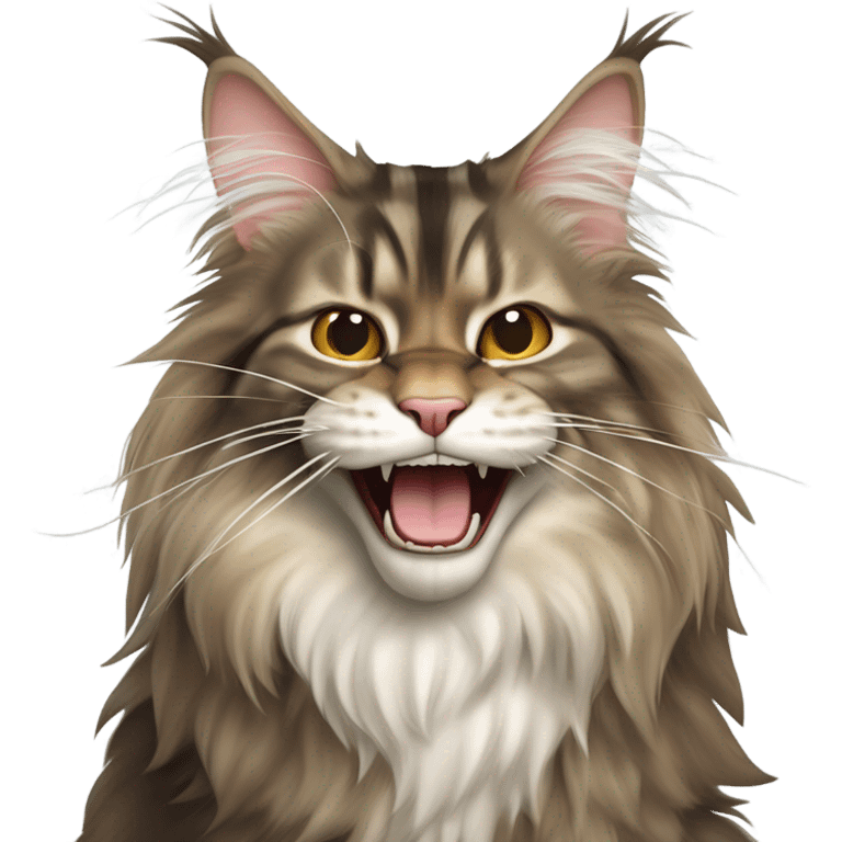 yawning maine coon cat emoji