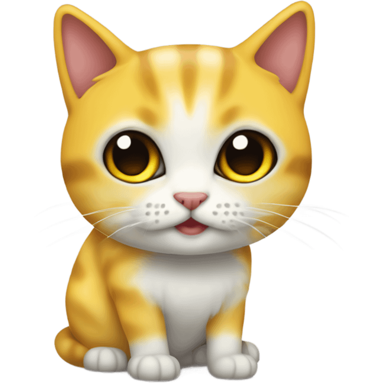 kucing putih mata kuning dan berbulu lebat  emoji