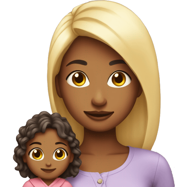 Cute girl with mommy emoji