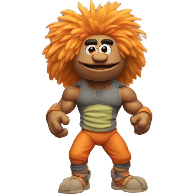 Detailed image of  fraggle rocks hot muscle trainer sunset colored emoji