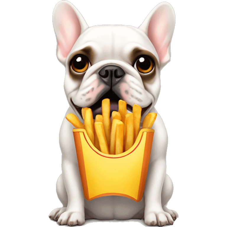 French Bulldog eating Fries  emoji