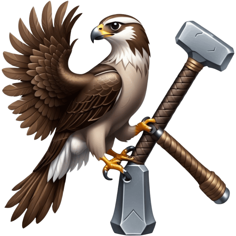 falcon perched on the handle of thor's  emoji