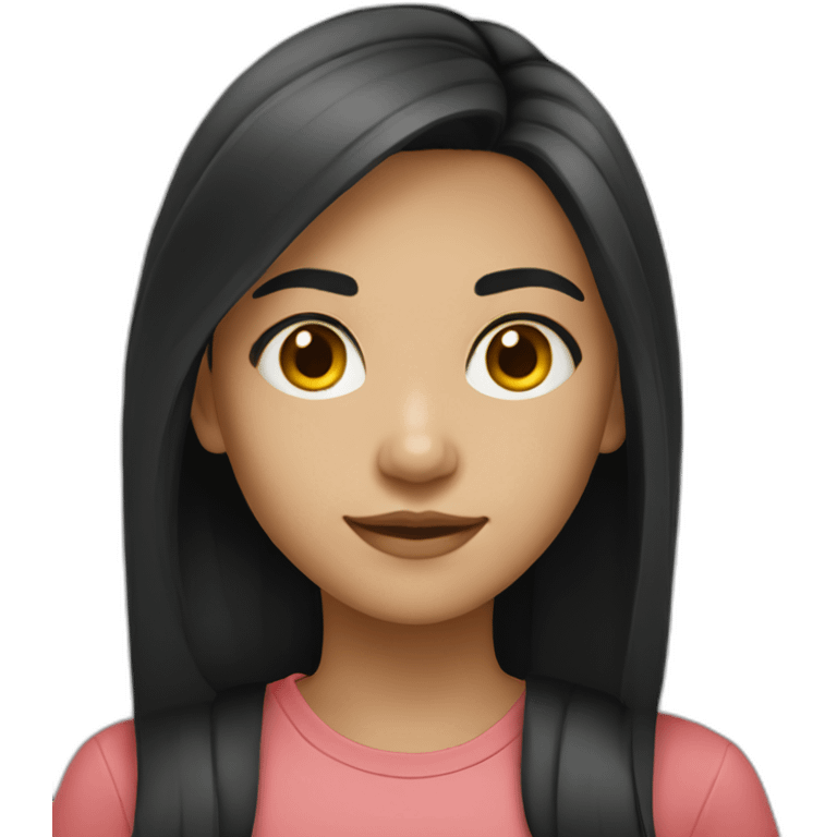 smart and confident girl with light skin and long black hair emoji