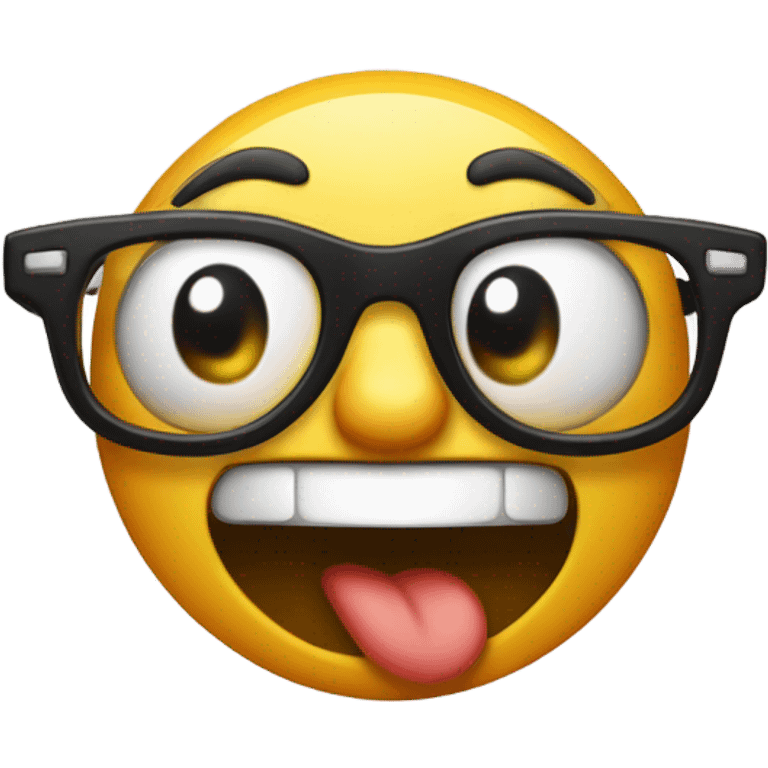 dumb ass emoji with glasse emoji