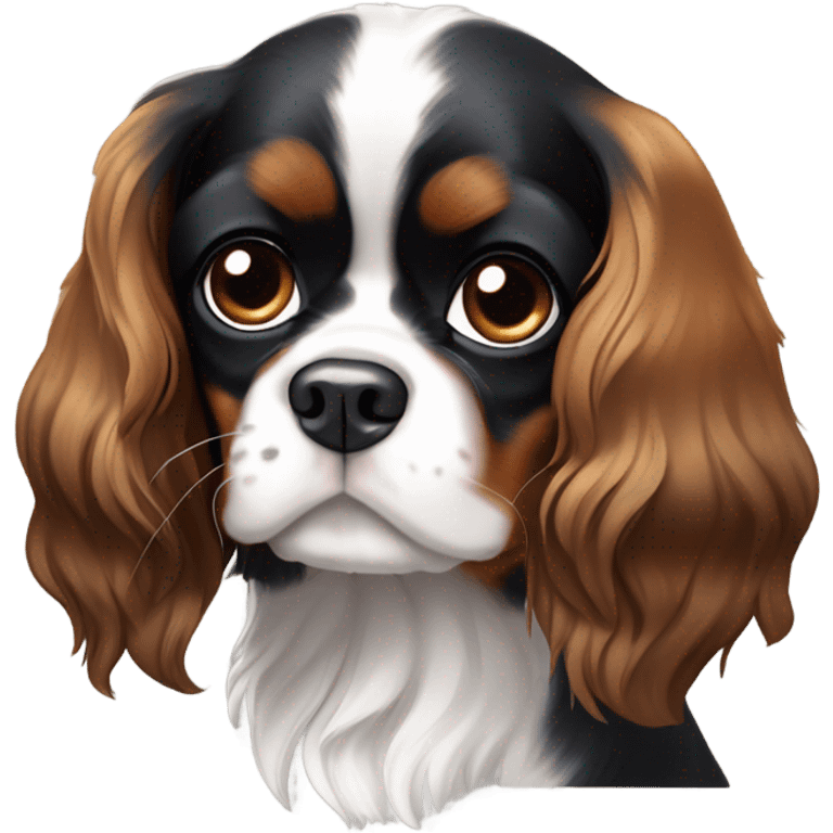 Tricolor cavalier king Charles spaniel  emoji