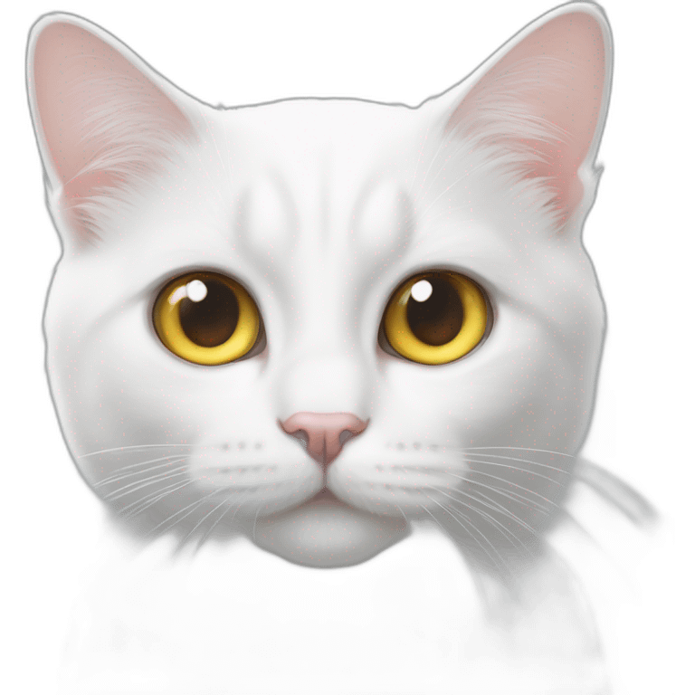 White cat heterochromia emoji