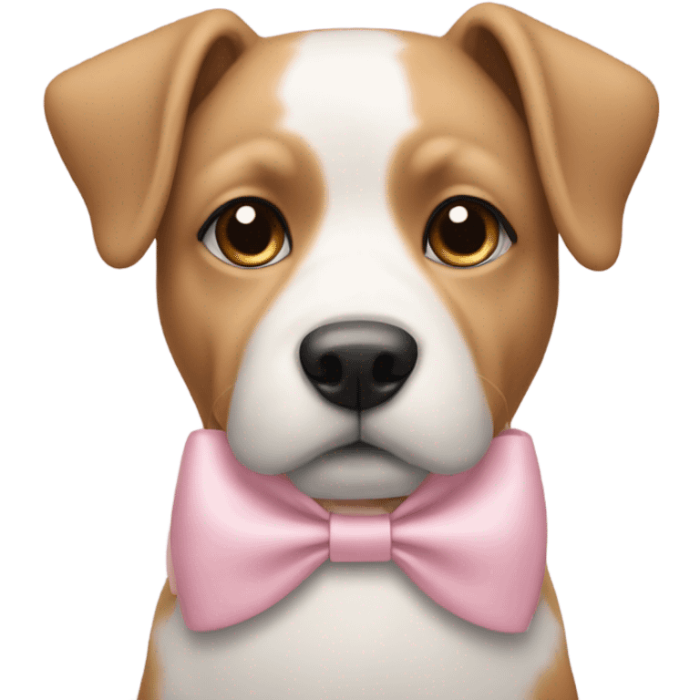 Aesthetic dog with a light pink bow emoji