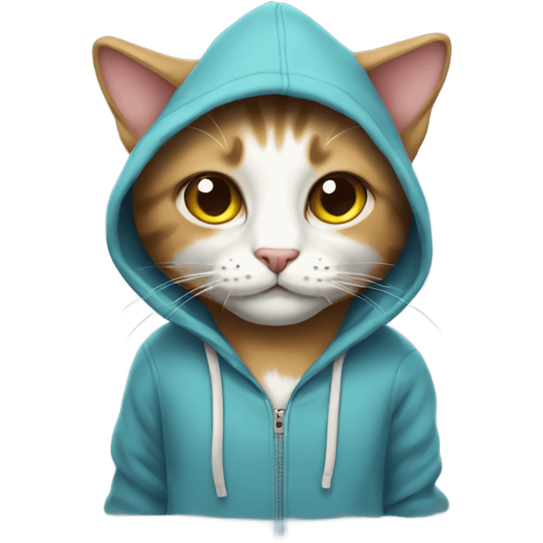 Cat wearing a hoodie  emoji