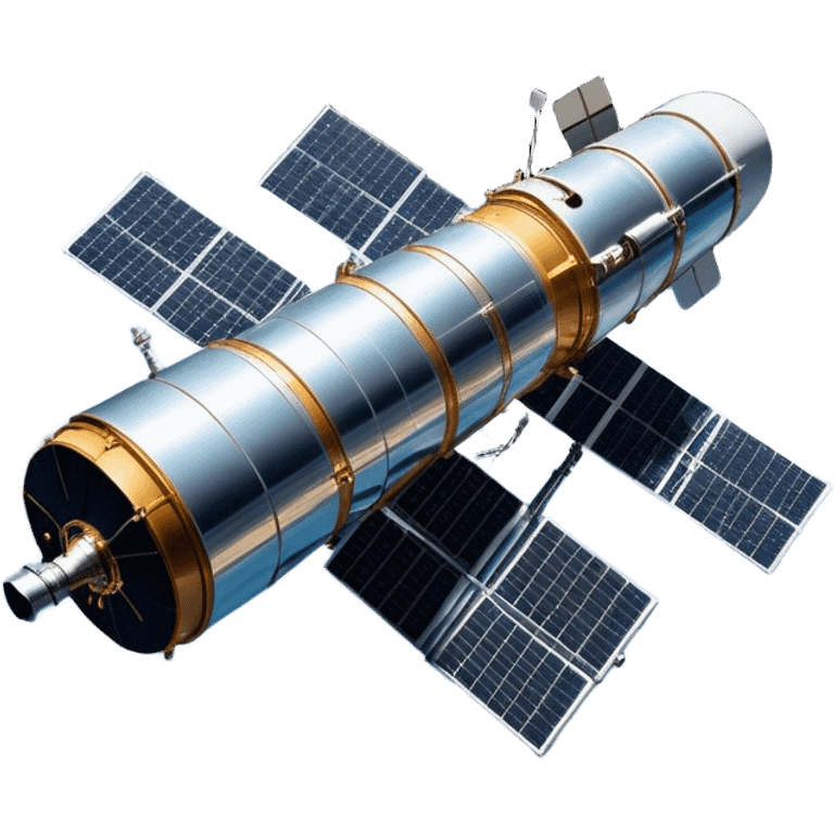  Cinematic Realistic Hubble Space Telescope – A majestic, ultra-detailed rendering of the Hubble Telescope floating above Earth. Its reflective metallic surface and vast solar panels stretch into the darkness, while the lens is pointed outward, capturing the mysteries of the cosmos. emoji