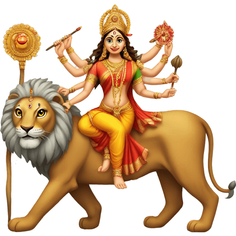 Maa durga on lion emoji