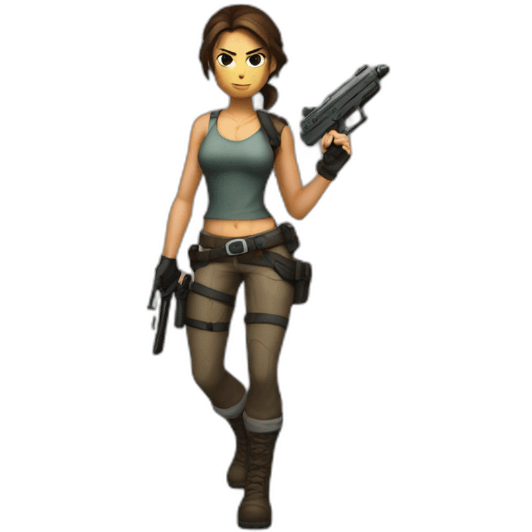 Lara Croft with a Gun emoji