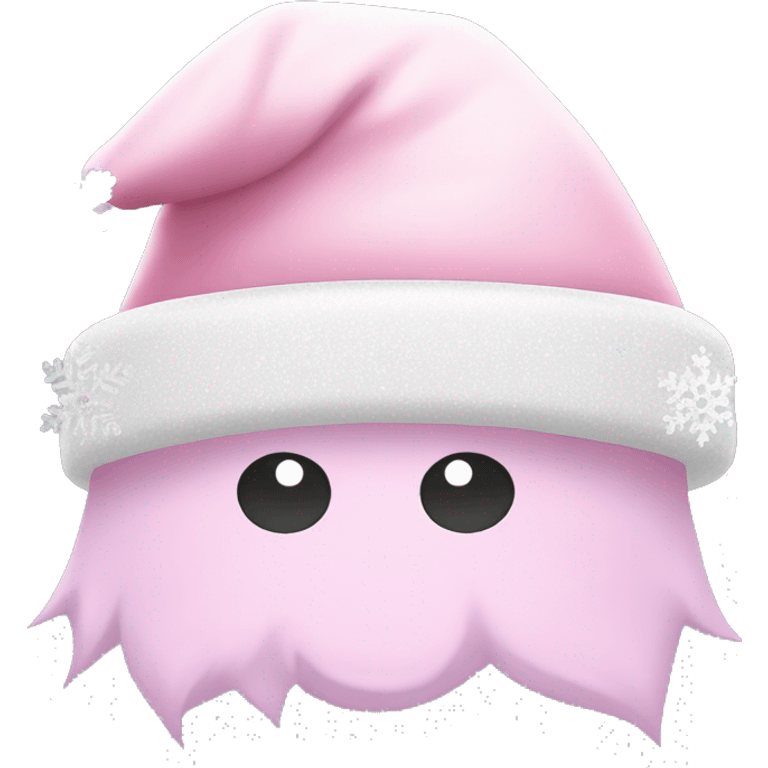 Light pink Santa hat with sparkly snowflakes  emoji