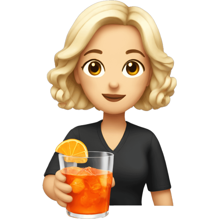 Girl drinking aperol  emoji