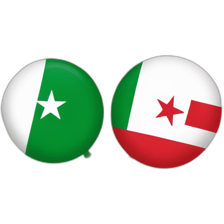 Algeria flag friends with Tunisia flag emoji