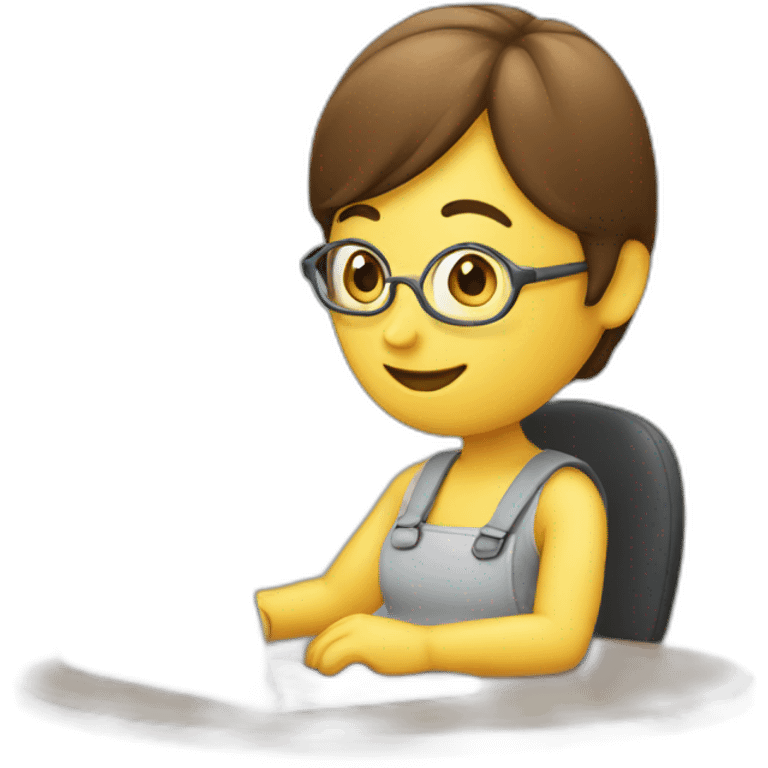 Patty working with laptop emoji