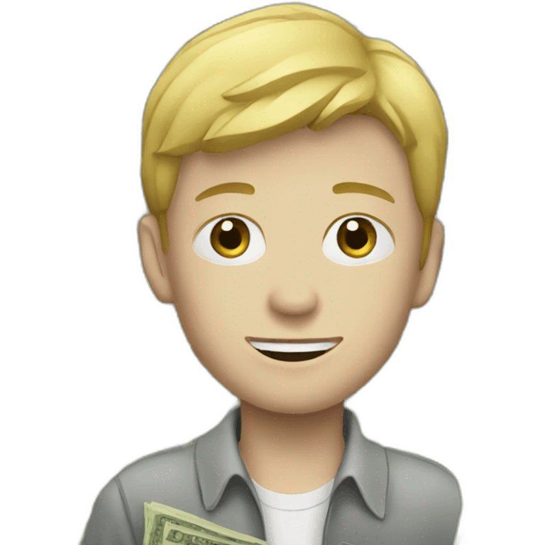 White boy with money emoji