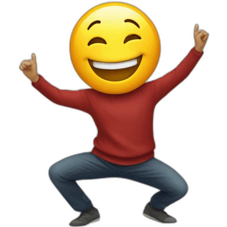 Happy emoji dancing only head and hands emoji