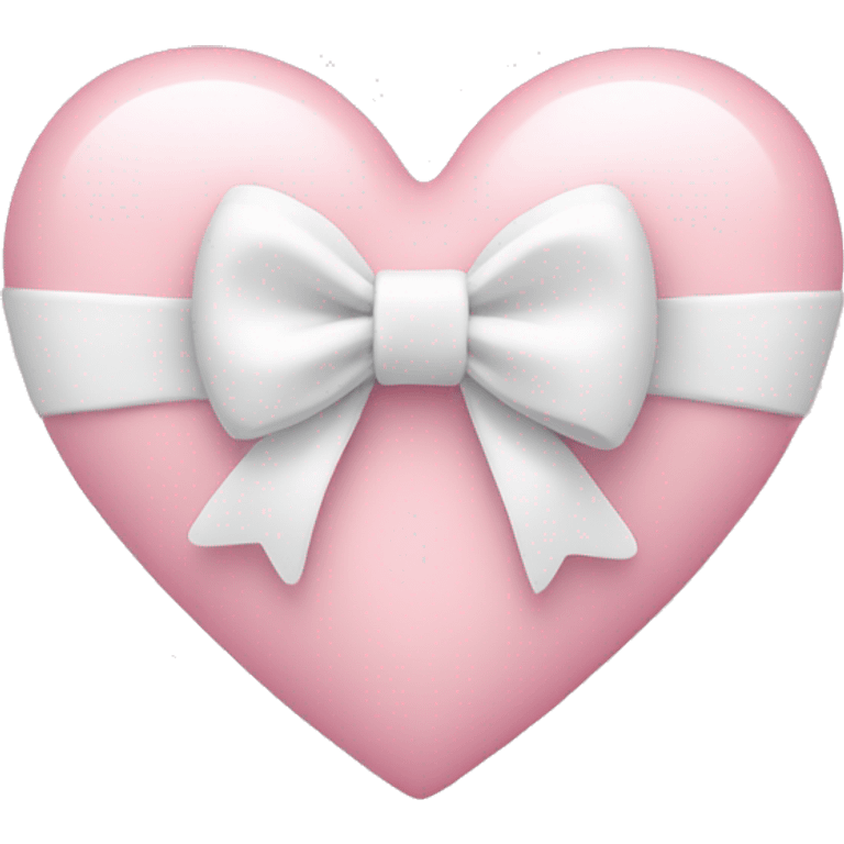 Pastel pink heart with white bow emoji