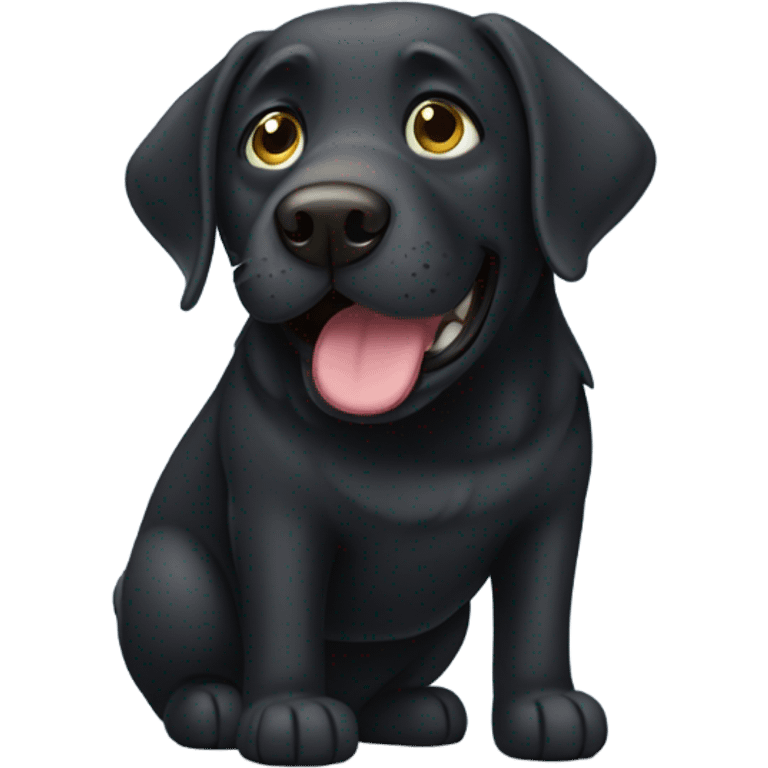 Drooling fat black lab emoji